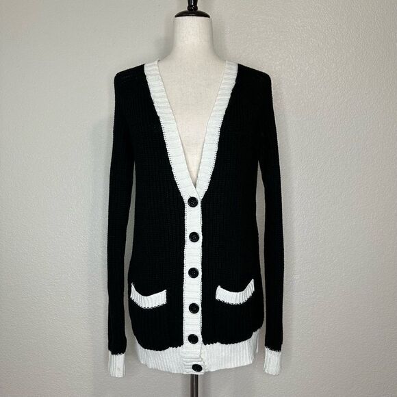 Forever 21 Women’s Colorblock Front Button Long Sleeves Cardigan - Picture 1 of 13